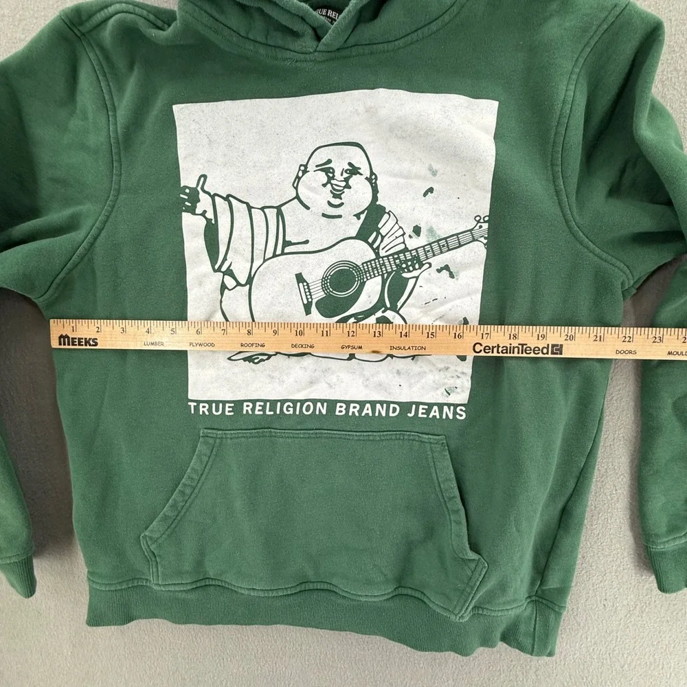 True Religion Pullover Green Buddha Guitar Graphic Hoodie Sweatshirt Men‎ XL